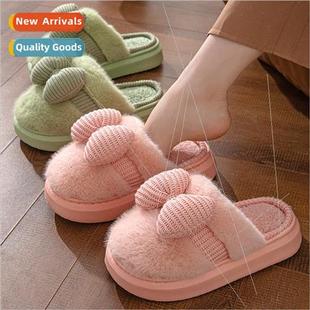 winter household bow fall hom female and slippers New cotton
