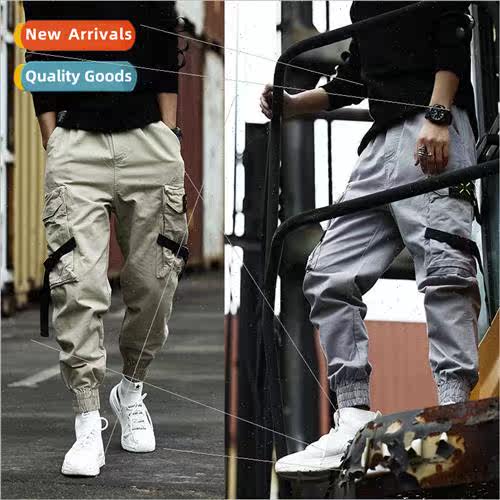 Spring and summer ins Hong Kong  work pants mens drawstring