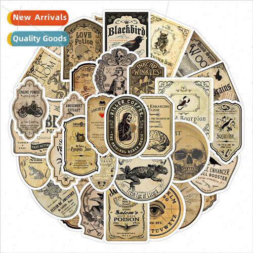 50 Retro Label Series Character Shadow s Decorative ggage Ph