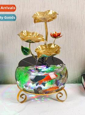Glass Fish Tank Ornament Flowing Water Ornament TV Cabinet F