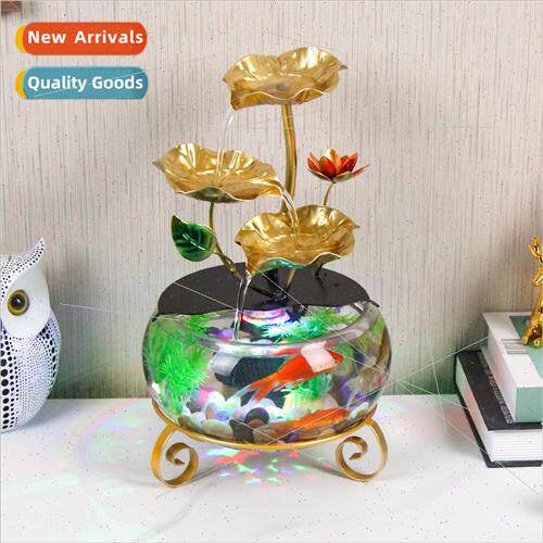 Glass Fish Tank Ornament Flowing Water Ornament TV Cabinet F