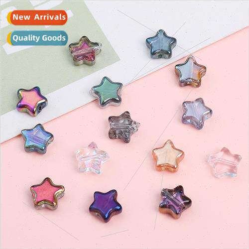 10 glass multi-color aurora borealis color-plated pentagram