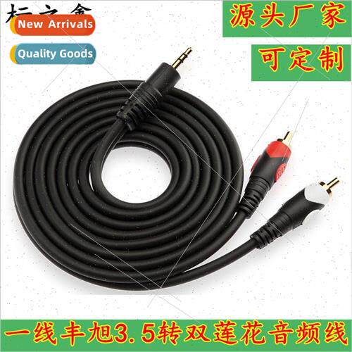 audio cable 3.5 to one point two RCA double lotus head compu