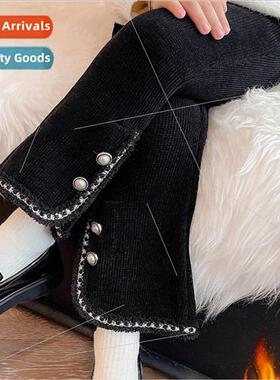 Korean  of the girls solid color padded micro flare pants 20