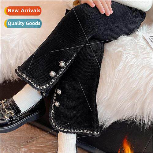 Korean  of the girls solid color padded micro flare pants 20
