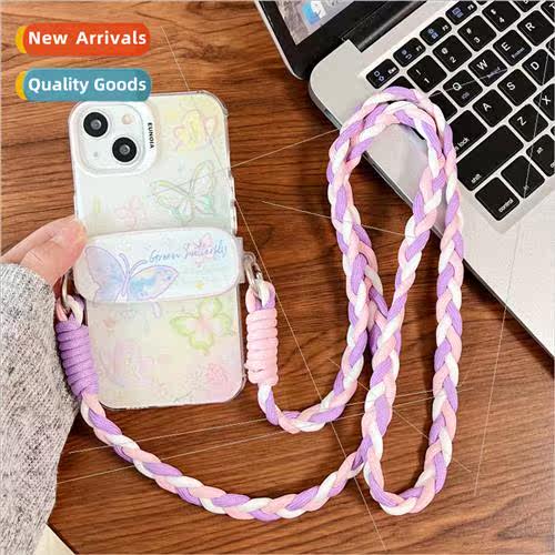 ins colorful swoosh butterfly 14ProMax back clip lanyard iPh