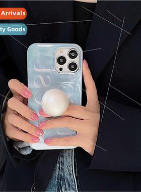 Korean  ins blue English 适用 Apple 14ProMax phone case iPho