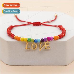 The latest design bohemian ethnic  rainbow color rice beads