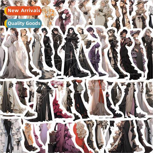 60 cartoon dress wear doodle stickers material decoration ha