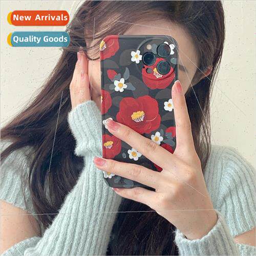 Vintage red flowers 适用 iPhone12 apple 13promax phone case