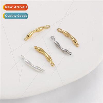 Color 14K gold half circle dendritic double pendant accessor