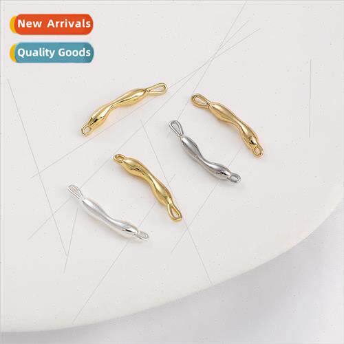 Color 14K gold half circle dendritic double pendant accessor