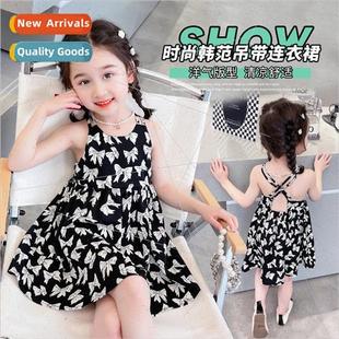 backless 2023 dress halter print bow the Korean Girls