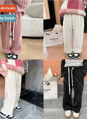 Childrens pants spring drawstring casual pants 2023 new chil