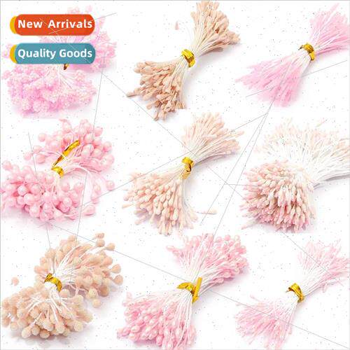 Pink simulation flower foam flower core pistil fruit diy han