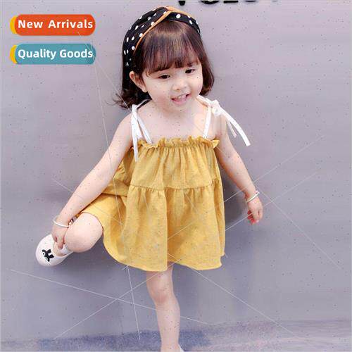 2023 girls summer dress new baby girl halter dress children