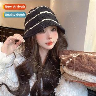 hat female Korea knitted war winter bucket and Woolen autumn