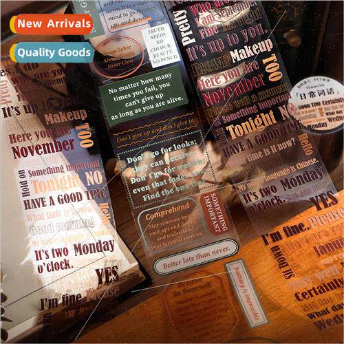 PET Tape lent Vegetarian Series ght retro English handbook b