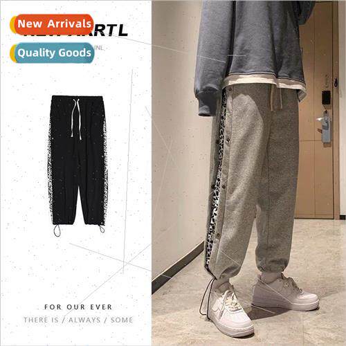 2021 spring and summer new Hong Kong  sweatpants mens loose