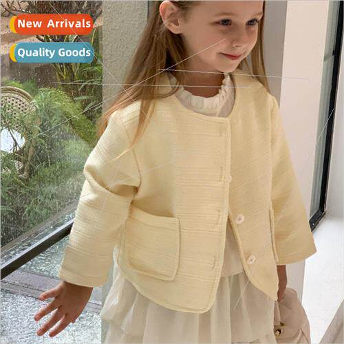 Korean childrens wear 2023 fall new girls fashion solid colo