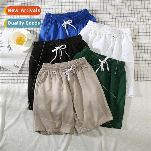 Summer ins loose solid color shorts mens sports three pants