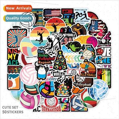50 -repeating volleyball doodle stickers suitcase luggage gu