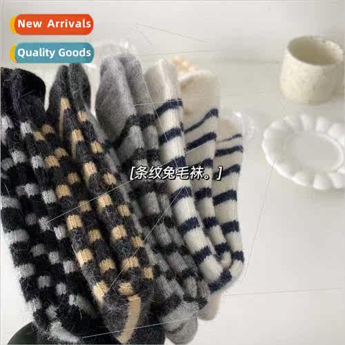 Thickened rabbit wool socks female ins fall and winter Korea