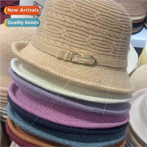 Autumn and winter knitted pot hat female middle-aged elegant