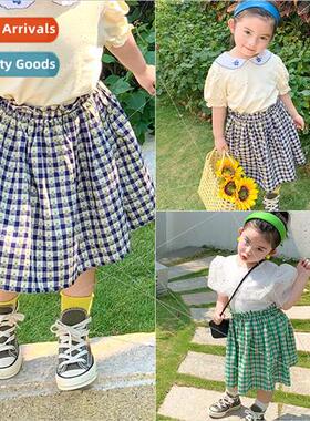 childrens skirt 2021 Korean childrens summer new girls plaid