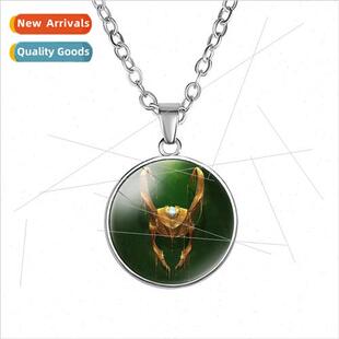 New Accessories Thor Loki Time Gemstone Pendant Necklace