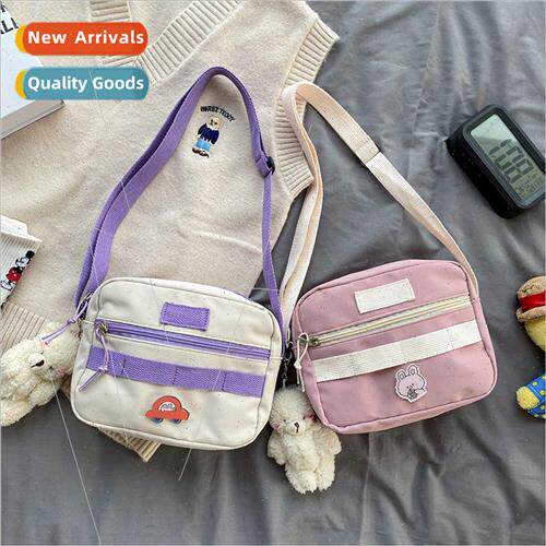 Canvas bag female crossbody bag literary small fresh shoulde