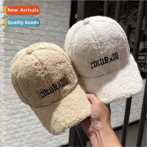 Lambswool baseball cap childrens fall and winter Korean fash