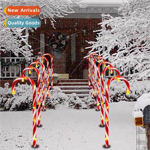 New solar candy cane lights stars snowflake hanging cane lig