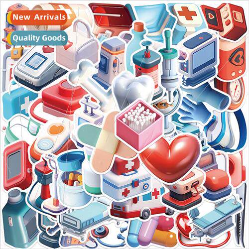 50 cartoon 3D medical equipment stickers personalized decora