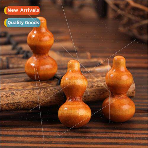Cinnabar color wood gourd five emperor money accessories key