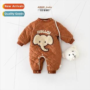 winter jumpsuit newborn Baby padded clothes baby warm cotton