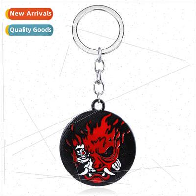 Game  cyberpunk ghost face keychain creative mask pendant gi
