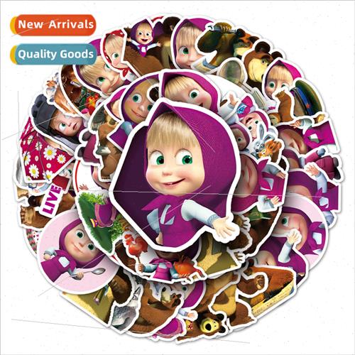 50 Masha and the bear luggage stickers creative waterproof s