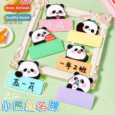 Cartoon Panda Name Badge Children Cute Badge Decoration s El