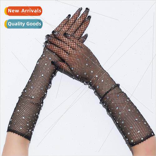 Gloves vintage small net long gloves with diamonds wedding d
