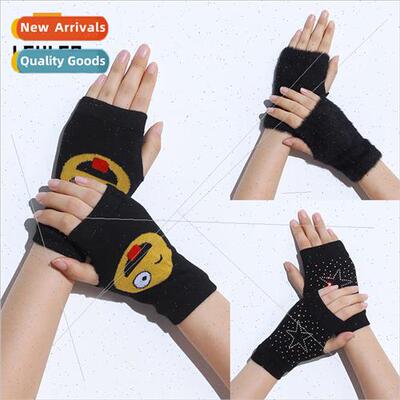 Half-finger gloves new fall and winter warm men and women le