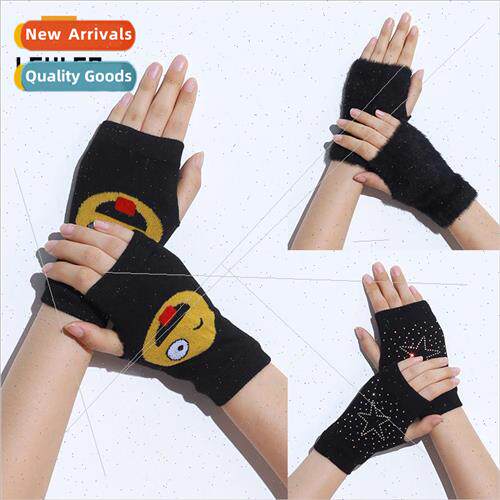 Half-finger gloves new fall and winter warm men and women le
