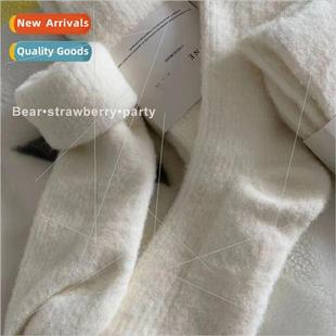 mid calf padded socks thic winter womens and Mink fall