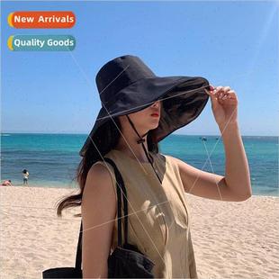 cap womens Vinyl brim material large fashionabl sunscreen