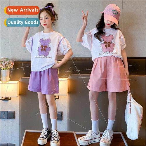 Girls suit summer 2023 new middle and large children Korean