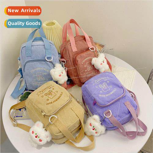 Corduroy handbag bag female 2022 new soft girl cute shoulder