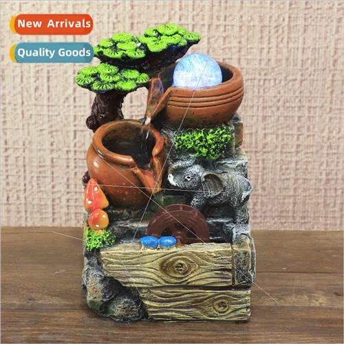 Miniature resin rockery running water elephant stump ornamen