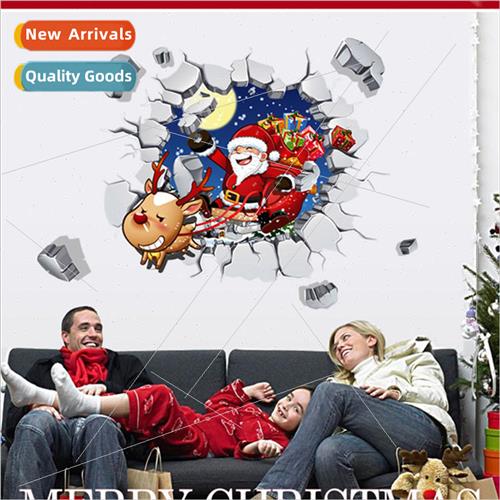 Christmas wall stickers ABQ6005 Santa Claus is coming Christ