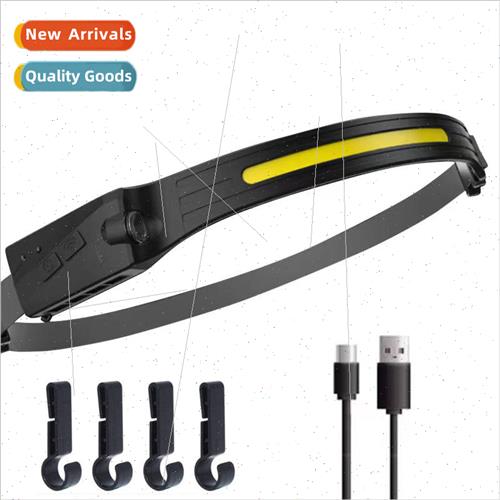 New wave sensor COB headlamp outdoor cycling light USB recha
