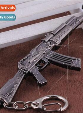 Anime AK-47 gun model game gun model metal keychain pendant